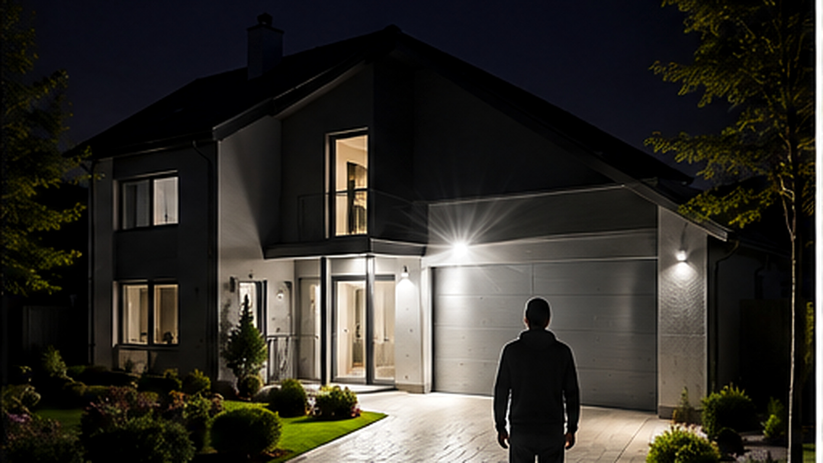 Dům osvětlený technologií Smart Hybrid Light